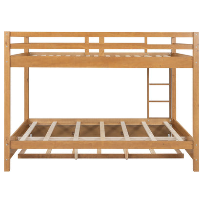 Sturdy Bunk Bed With Ladder wooden frame in honey-brown finish HouseOfZazla bunk beds on Tampa Home & Garden Store