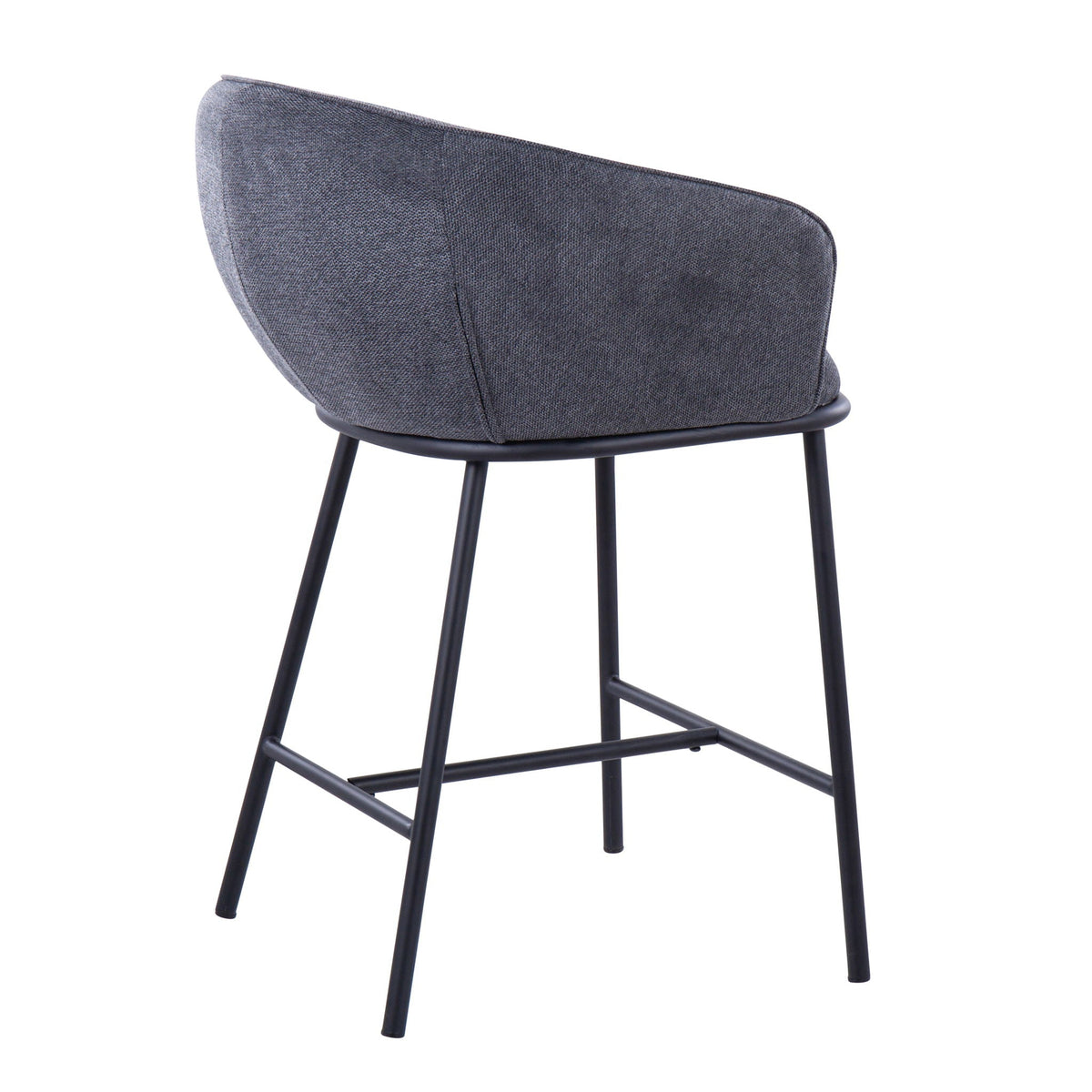 Ashland Contemporary Counter Stools set of 2 with charcoal grey fabric and black metal legs on Tampa Home & Garden Store