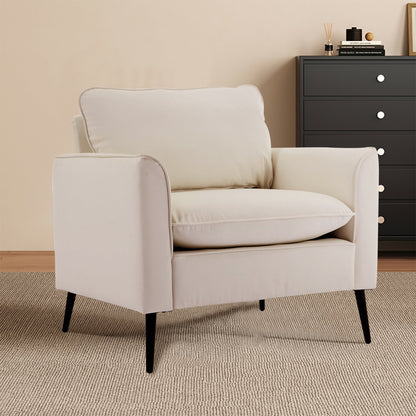 TS Cat Paw Leather Upholstered Sofa 2PC by HouseOfZazla, cream leather, black legs on Tampa Home & Garden Store