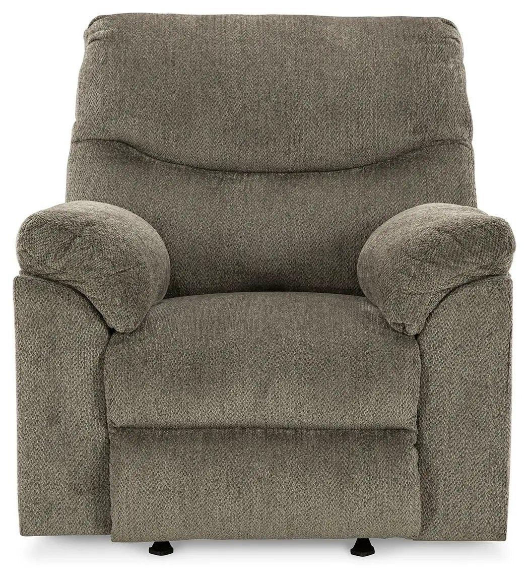 Alphons Rocker Recliner in taupe textured fabric with plush arms by Unique Piece Furniture on Tampa Home & Garden Store