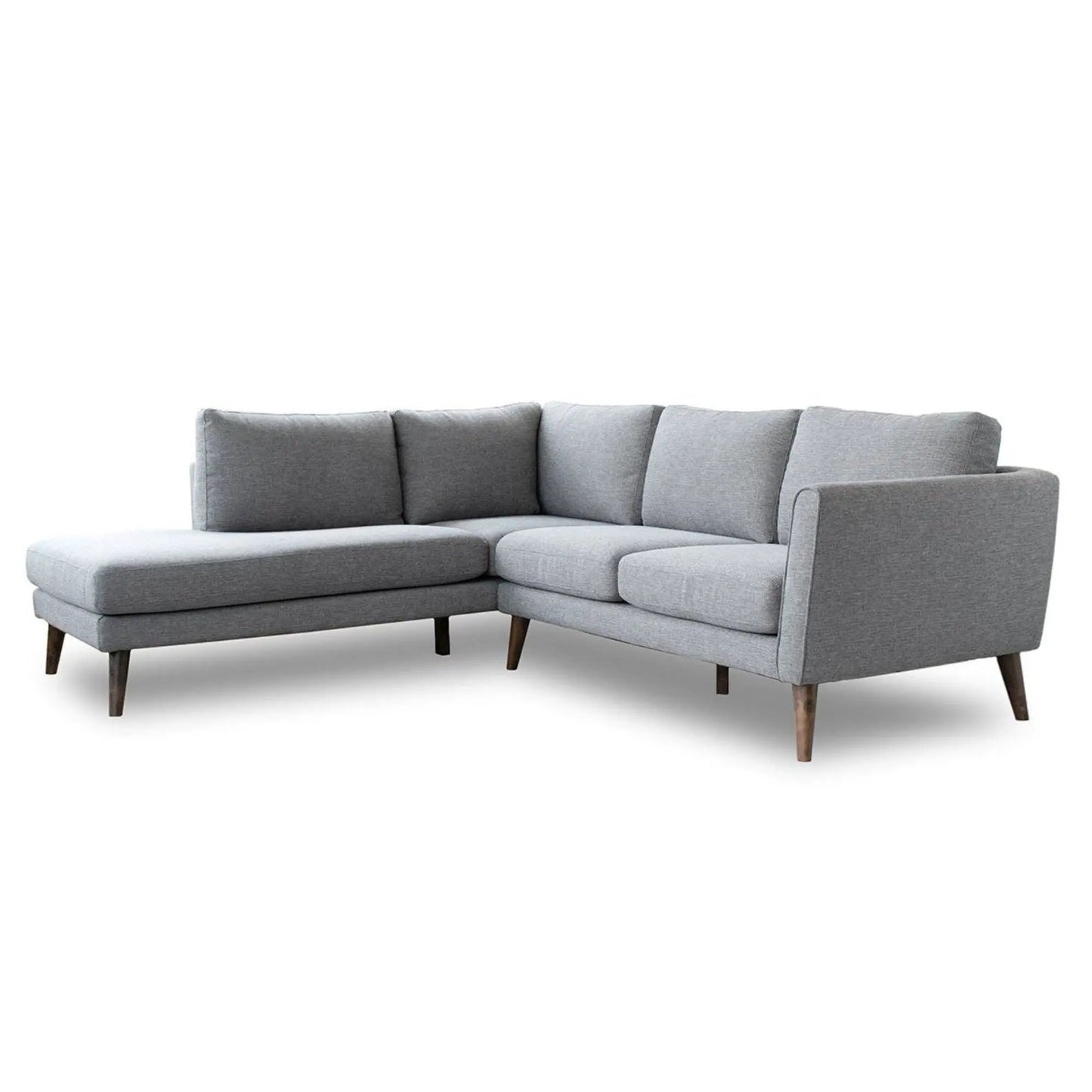 Benson sectional sofa with chaise in gray fabric by Unique Piece Furniture with wood legs on Tampa Home & Garden Store