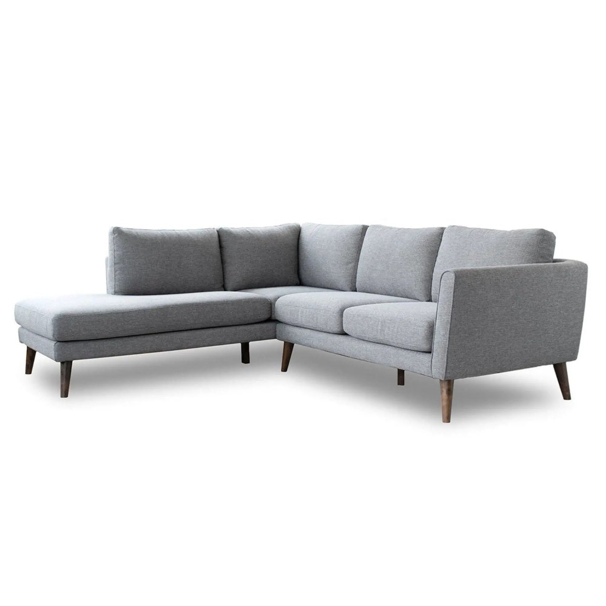 Benson sectional sofa with chaise in gray fabric by Unique Piece Furniture with wood legs on Tampa Home & Garden Store
