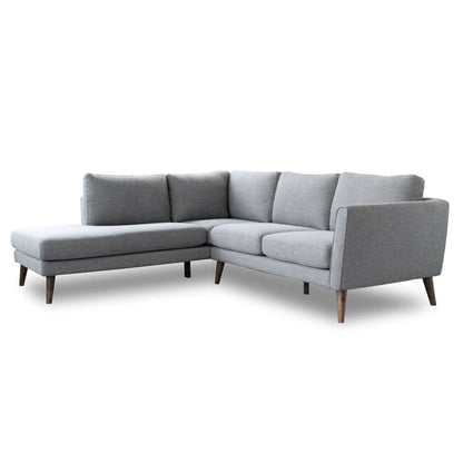 Benson sectional sofa with chaise in gray fabric by Unique Piece Furniture with wood legs on Tampa Home & Garden Store