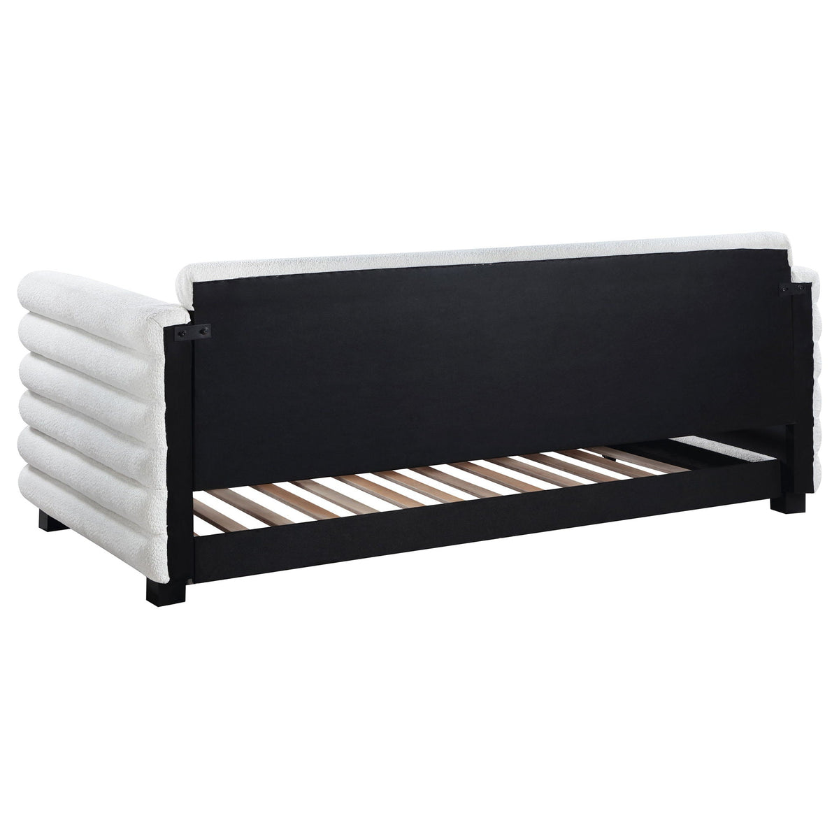Fandango twin day bed with trundle, white upholstery and black frame HouseOfZazla on Tampa Home & Garden Store