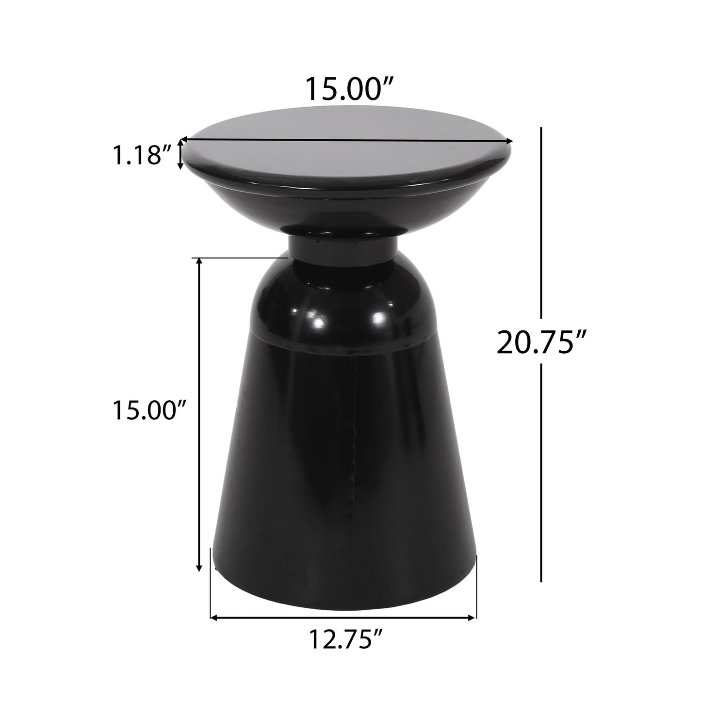 Modern Round Metal Pedestal Outdoor Table