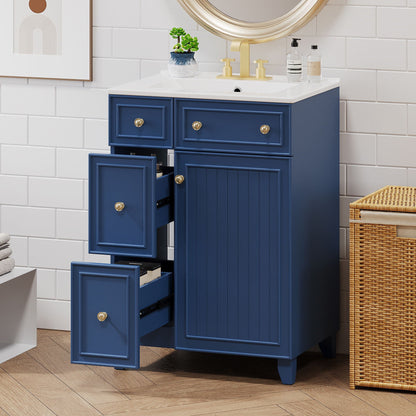 Transitional Bathroom Vanity With Ceramic Sink