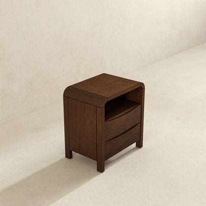 Brown 2-Drawer Nightstand with solid wood construction, accent bedroom furniture on Tampa Home & Garden Store