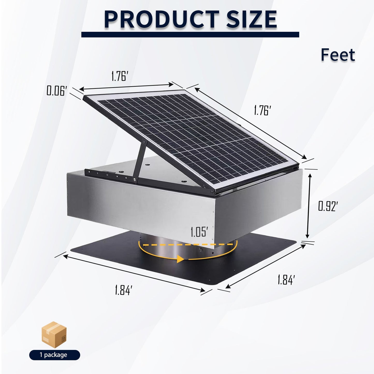 12-inch stainless steel solar roof vent fan with 40W tilt-adjustable panel HouseOfZazla on Tampa Home & Garden Store