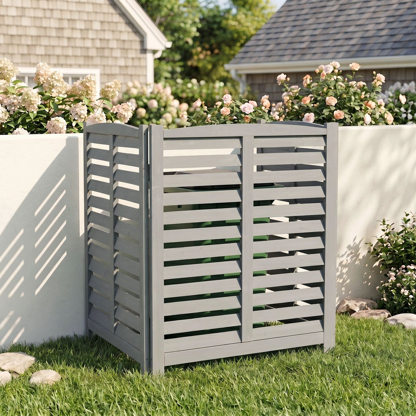 Solid Wood and Air Conditioner Privacy Fence
