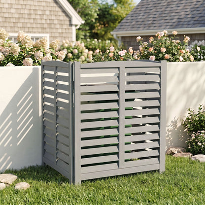 Solid Wood and Air Conditioner Privacy Fence