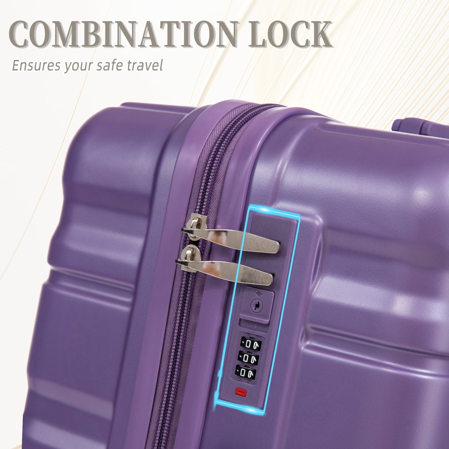 HIFINE Tourist Purple ABS Spinner Wheel Luggage Set with combination lock by HouseOfZazla on Tampa Home & Garden Store