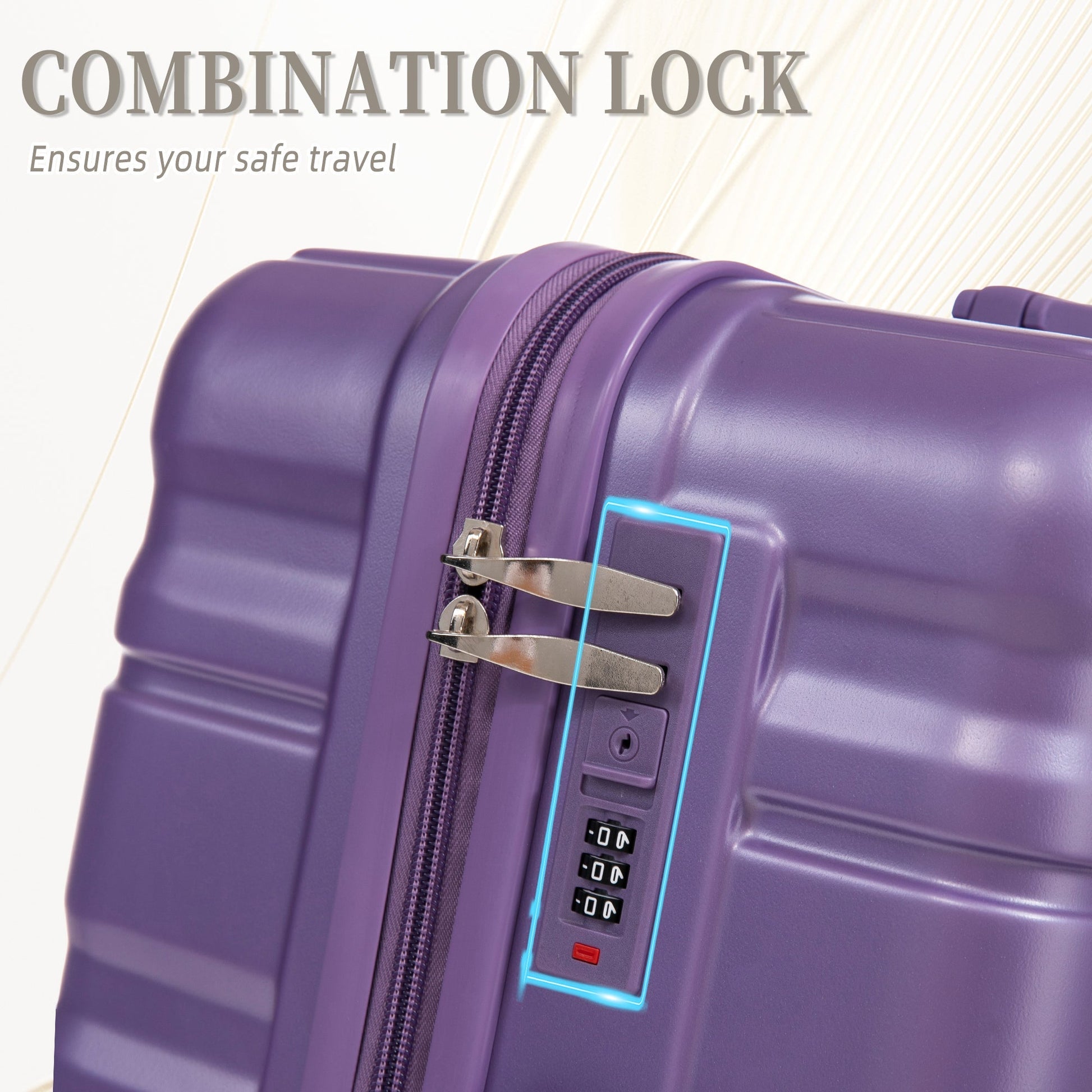 HIFINE Tourist Purple ABS Spinner Wheel Luggage Set with combination lock by HouseOfZazla on Tampa Home & Garden Store