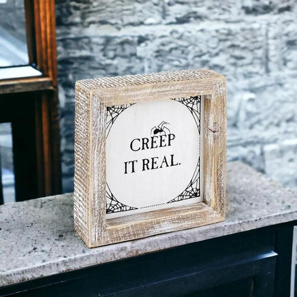 Creep and Autumn Double Sided Sign for Home Decor