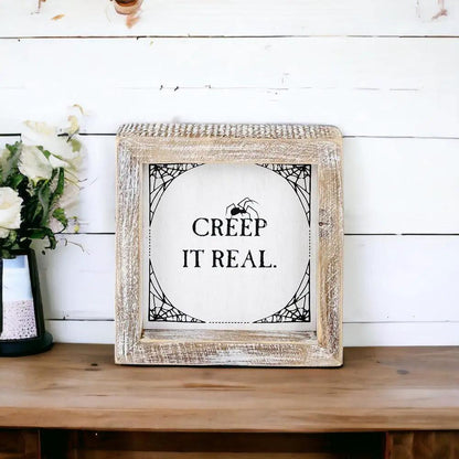 Creep and Autumn Double Sided Sign for Home Decor