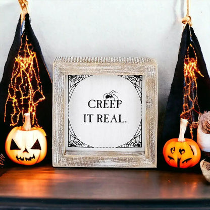 Creep and Autumn Double Sided Sign for Home Decor