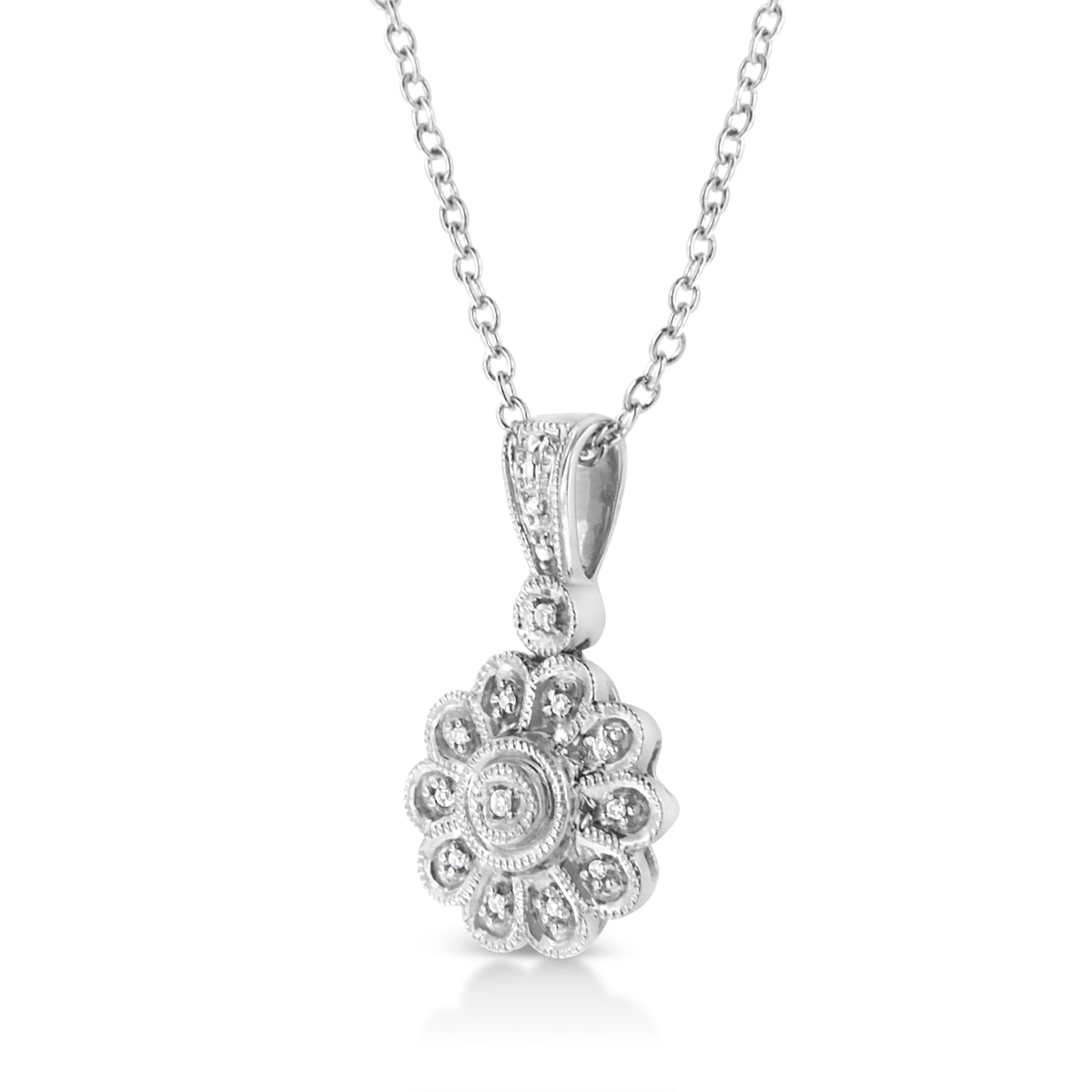Sterling silver sunburst pendant necklace with diamond accents, 18in chain by Bids.com on Tampa Home & Garden Store