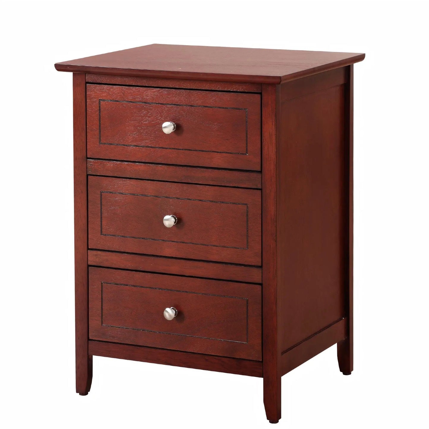 Dove Tailed Drawers 3 Drawer Nightstand in dark cherry finish by Unique Piece Furniture on Tampa Home & Garden Store