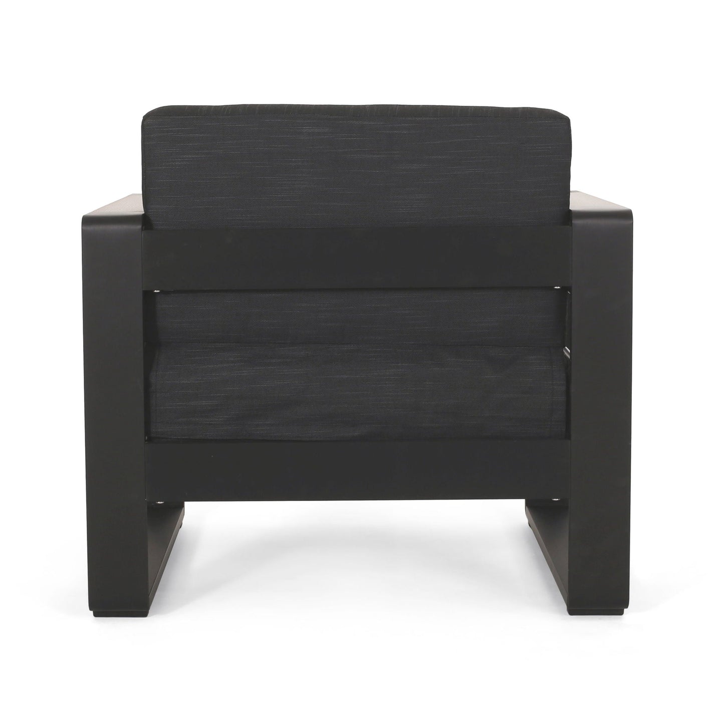 Giovanna Club Chair Set outdoor arm chair with aluminum frame in black fabric on Tampa Home & Garden Store