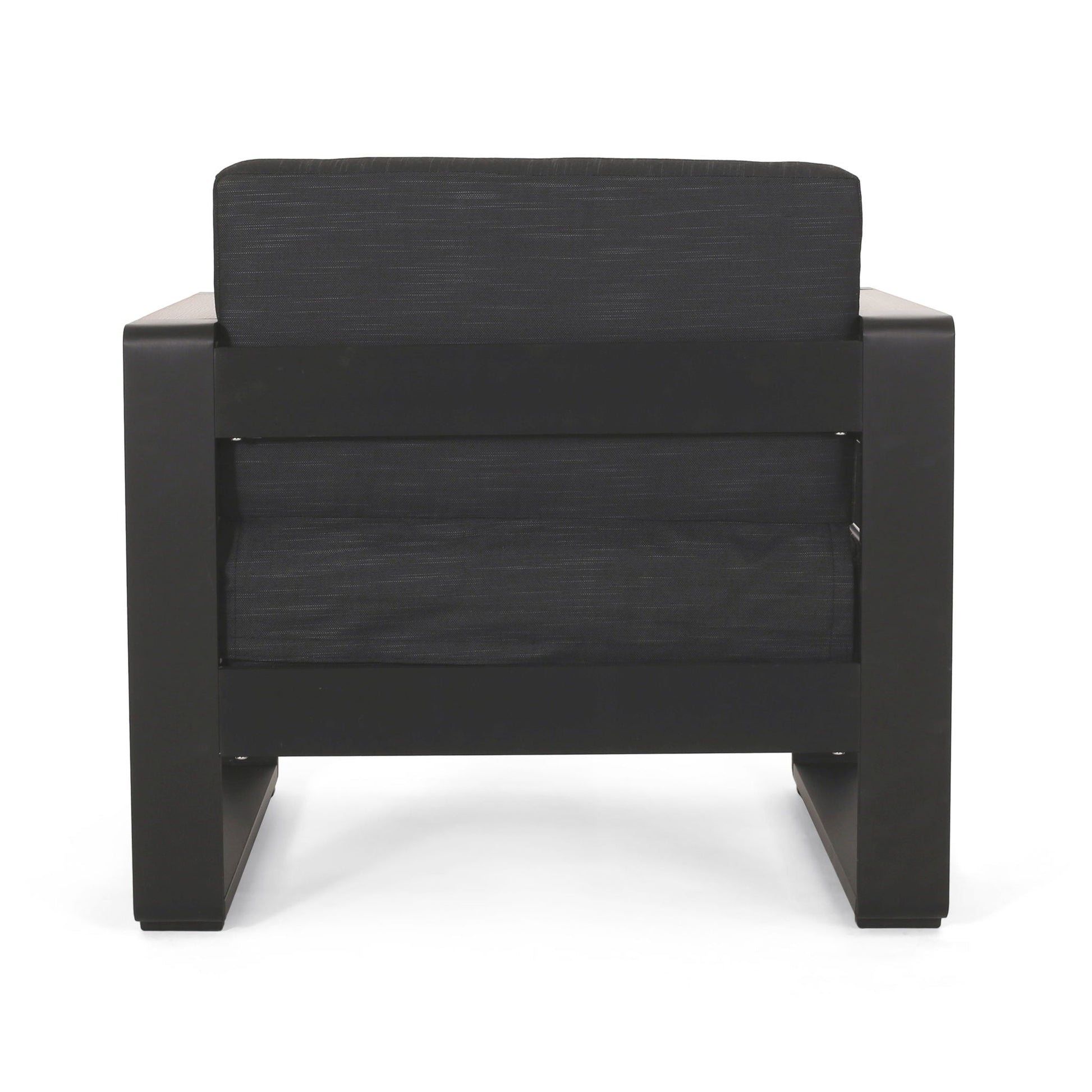 Giovanna Club Chair Set outdoor arm chair with aluminum frame in black fabric on Tampa Home & Garden Store