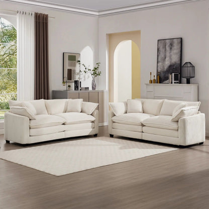Elegant Sectional Sofa Set with Deep Seats