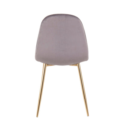 Pebble Contemporary upholstered chair taupe with gold metal legs HouseOfZazla on Tampa Home & Garden Store