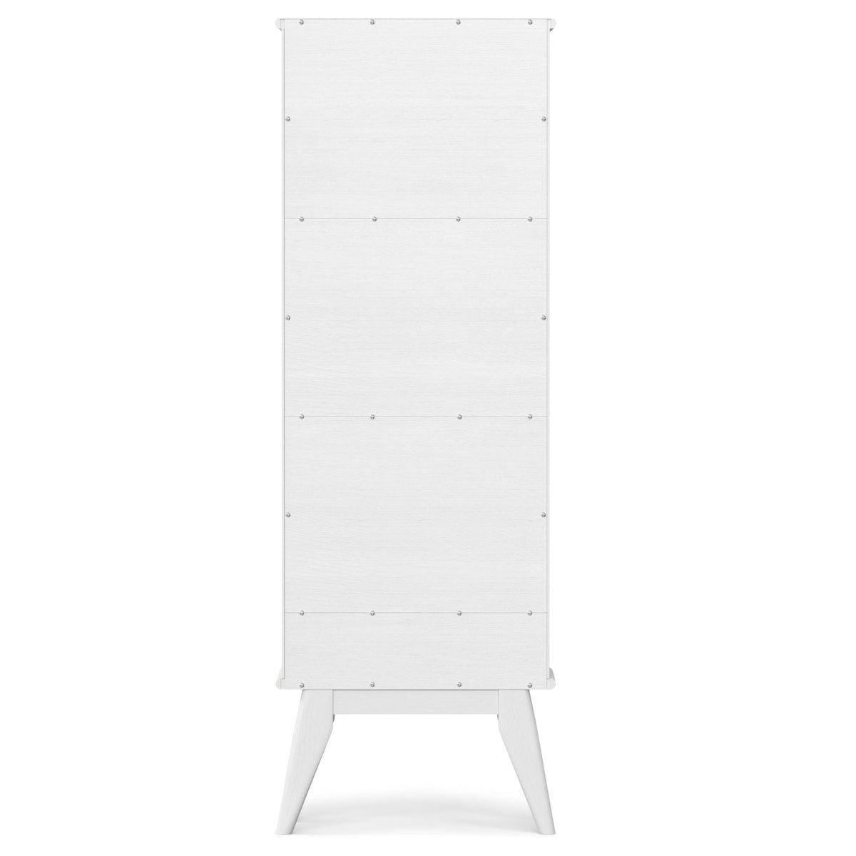 Mid Century Wide Bookcase and Storage Drawers white wood finish with screws HouseOfZazla on Tampa Home & Garden Store