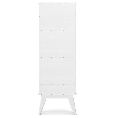 Mid Century Wide Bookcase and Storage Drawers white wood finish with screws HouseOfZazla on Tampa Home & Garden Store