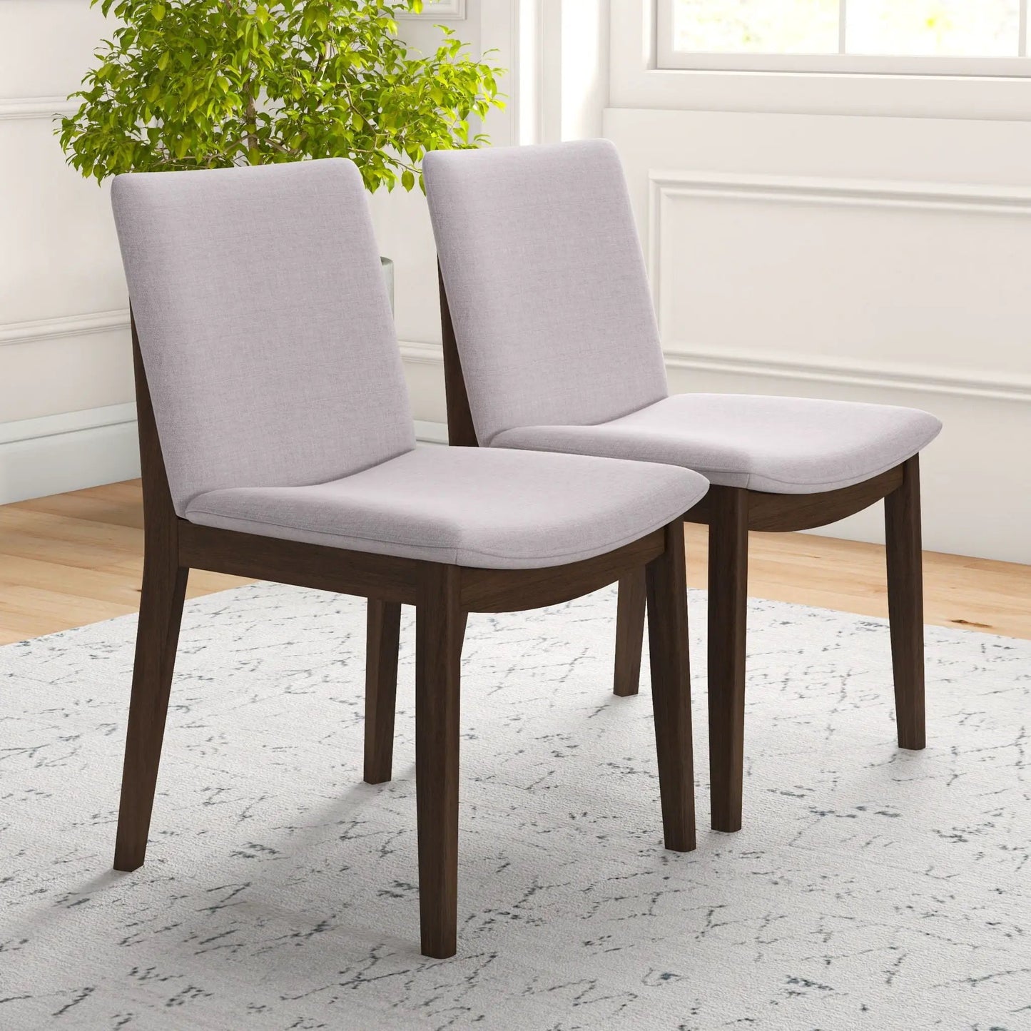 Mid Century Modern Solid Wood Dining Chair Set