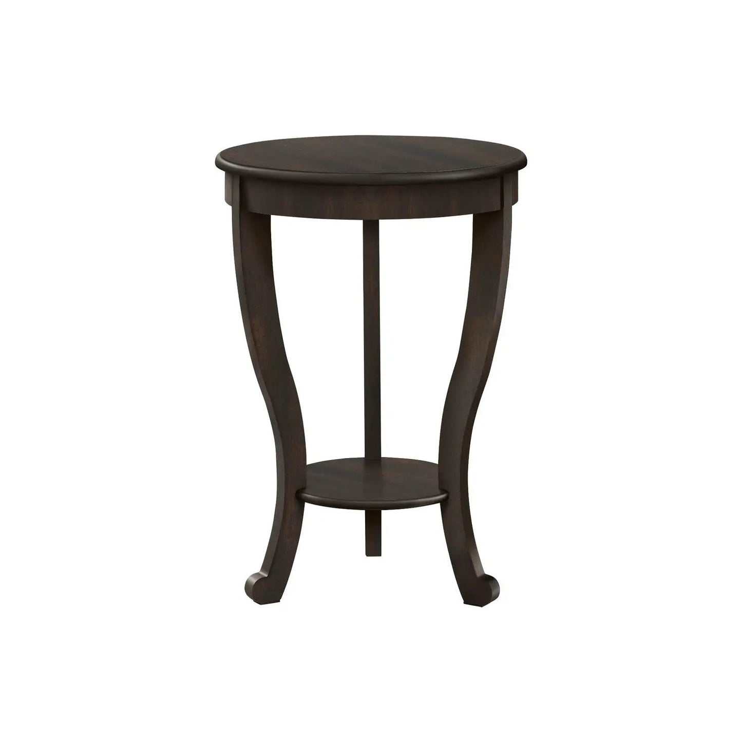 Accent End Table 2-Tier traditional walnut finish with curved legs by Unique Piece Furniture on Tampa Home & Garden Store