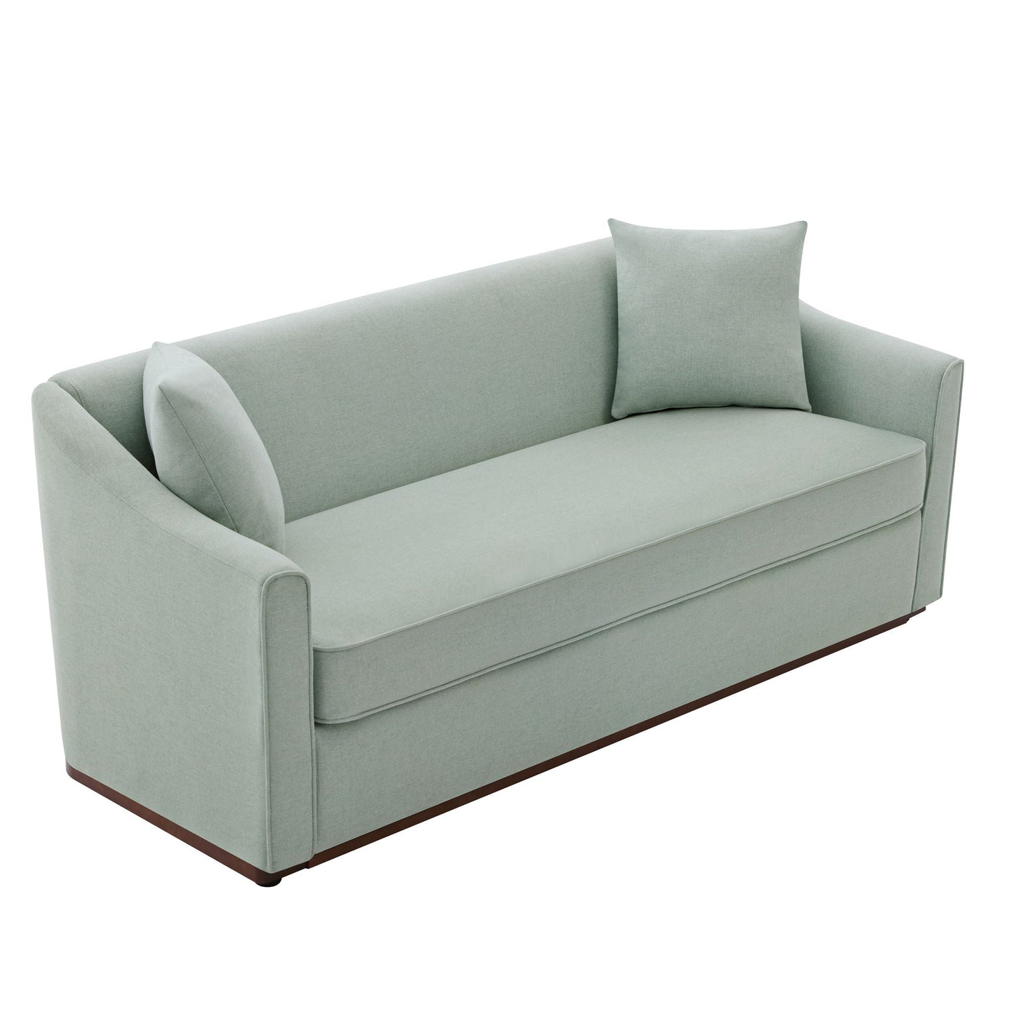 Modern 3 Seat Sofa With Chenille And Two Pillows