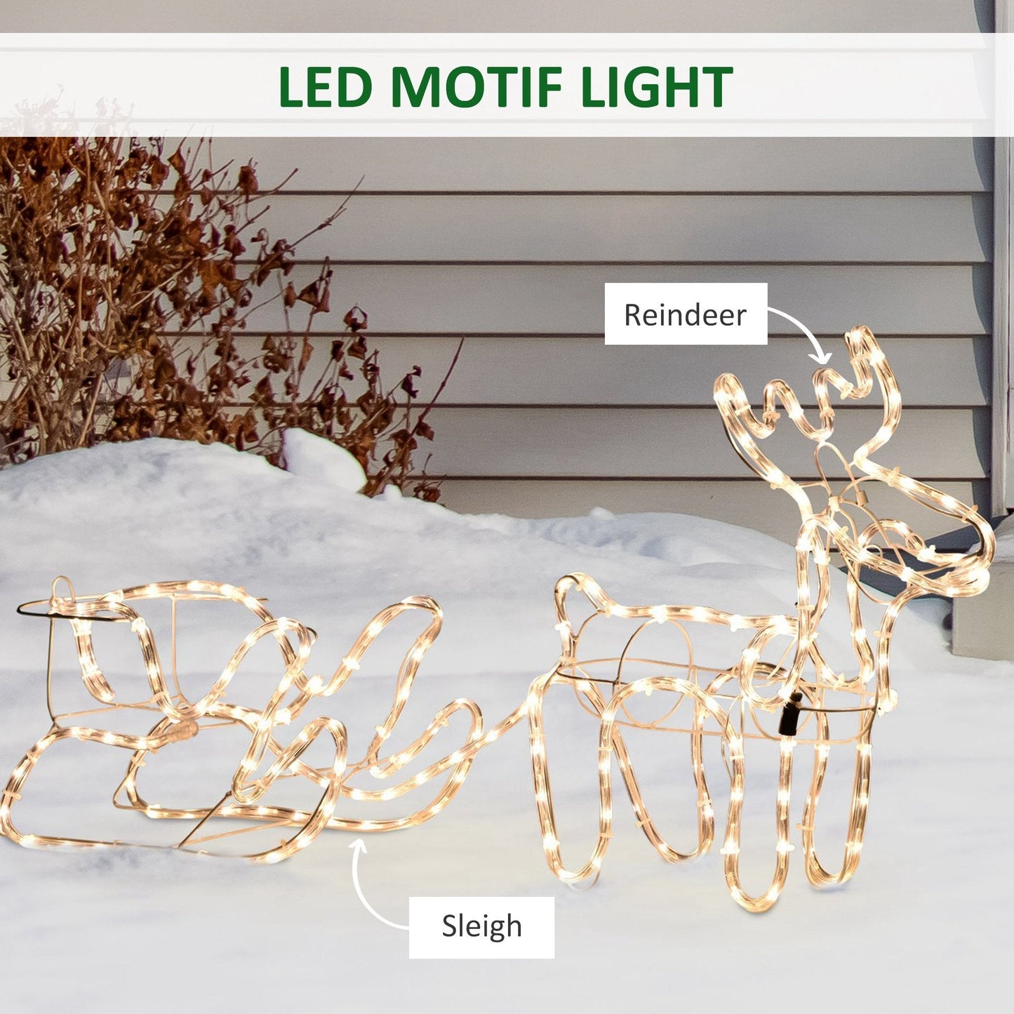 Outdoor LED Reindeer Sleigh Christmas Decoration