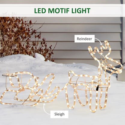 Outdoor LED Reindeer Sleigh Christmas Decoration