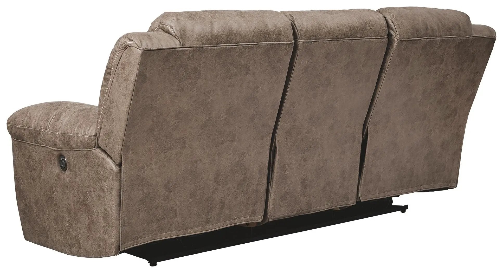 Stoneland power reclining sofa by Unique Piece Furniture, 3-seat brown leather on Tampa Home & Garden Store