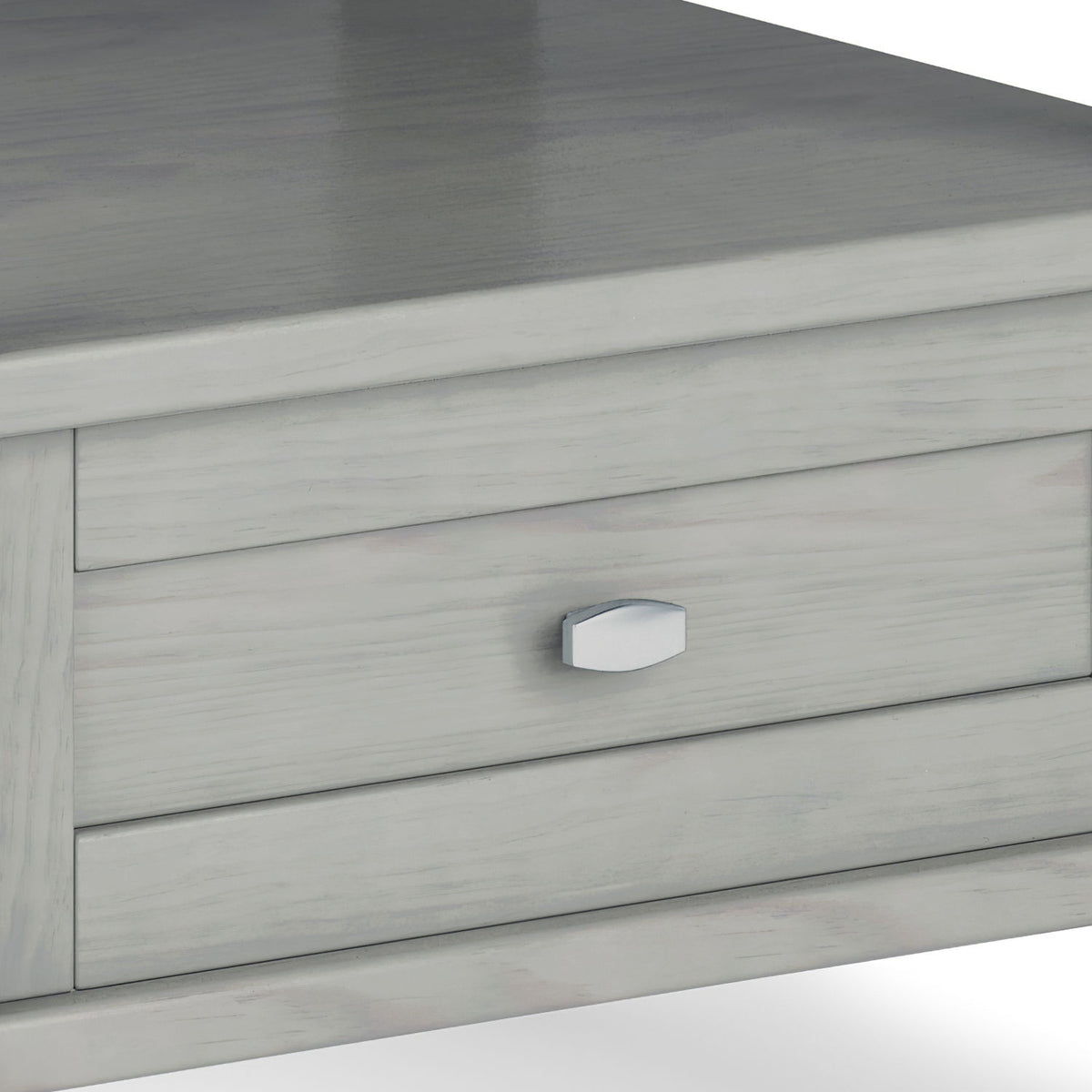 Warm shaker coffee table with drawer and shelf in graywashed wood by HouseOfZazla on Tampa Home & Garden Store