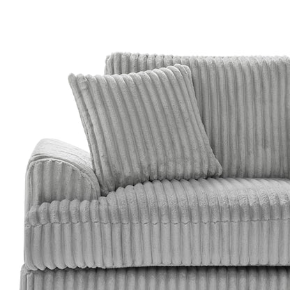 U-shaped sectional sofa with chaise in gray corduroy upholstery by HouseOfZazla on Tampa Home & Garden Store