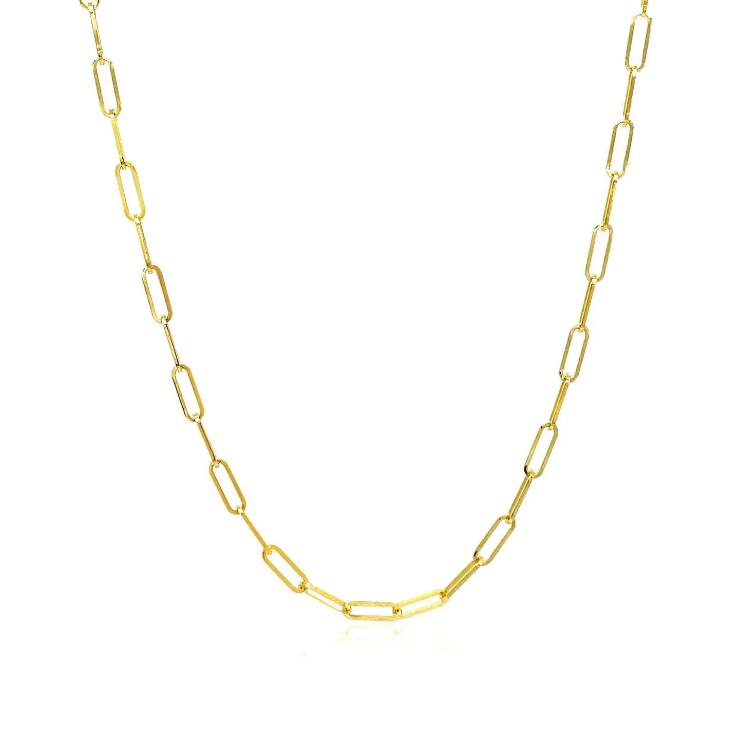 14K yellow gold paperclip chain necklace 2.1mm links by Bids.com on Tampa Home & Garden Store