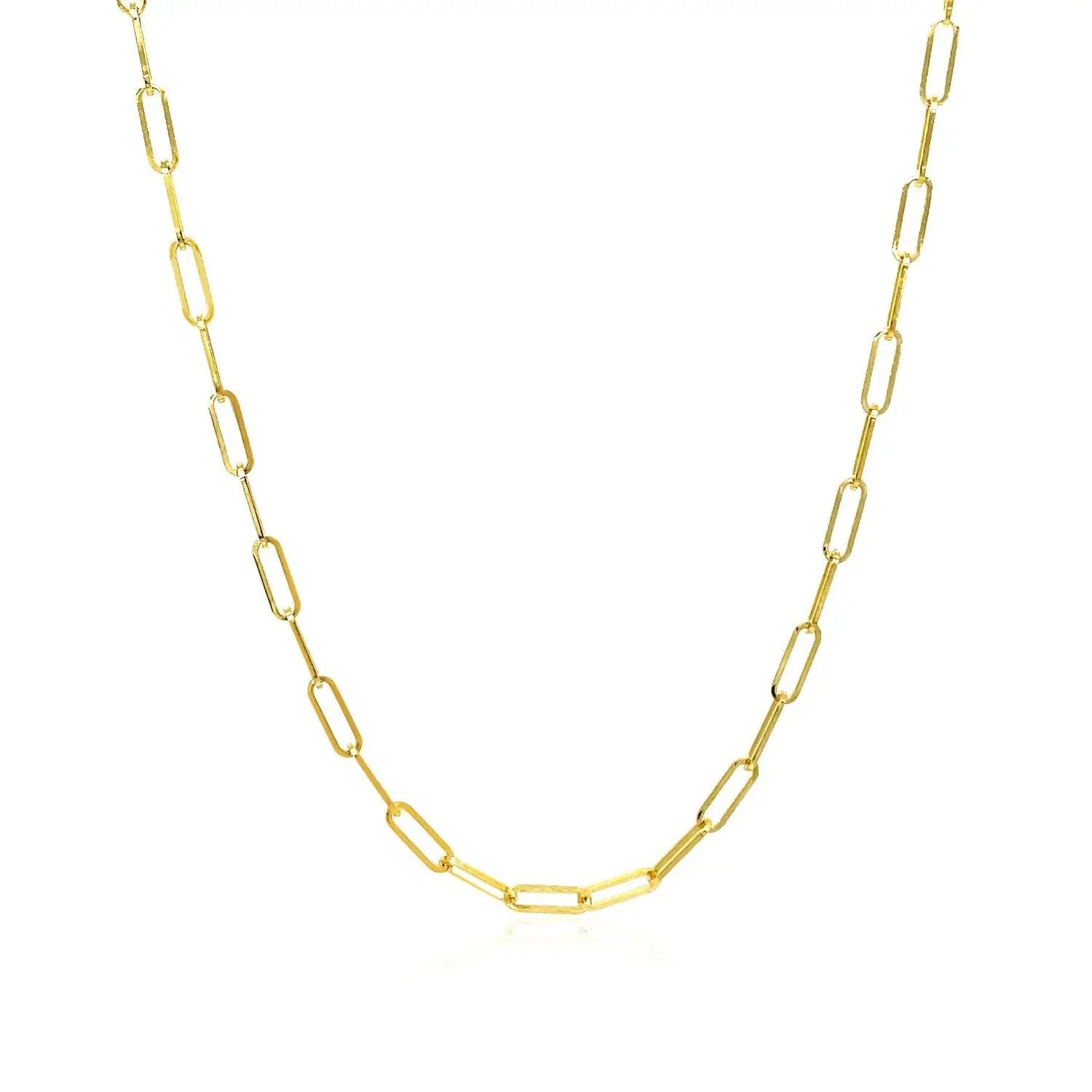 14K yellow gold paperclip chain necklace 2.1mm links by Bids.com on Tampa Home & Garden Store