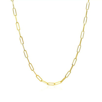 14K yellow gold paperclip chain necklace 2.1mm links by Bids.com on Tampa Home & Garden Store