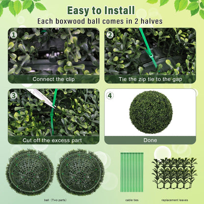 Artificial Green Topiary Balls and Garden Decor