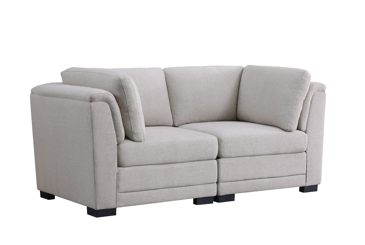 Light gray loveseat Kristin by HouseOfZazla with removable cushions, stationary seating on Tampa Home & Garden Store