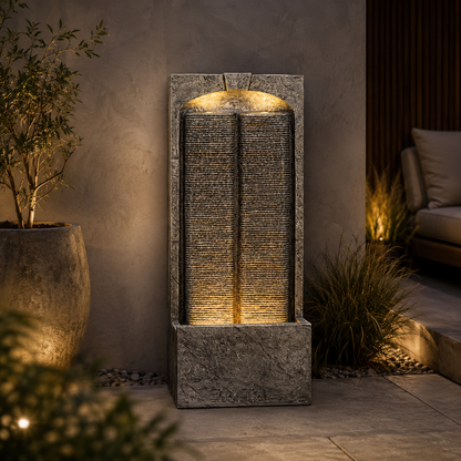 Cascading Led Outdoor Water Fountain For a Patio