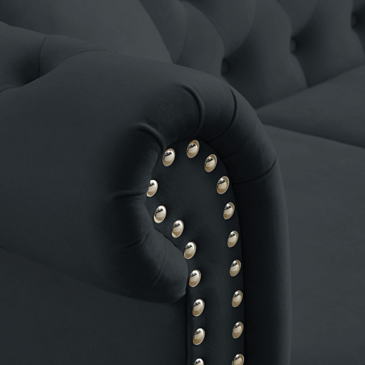 Chesterfield Sofa With Nailhead Trim and Cushions