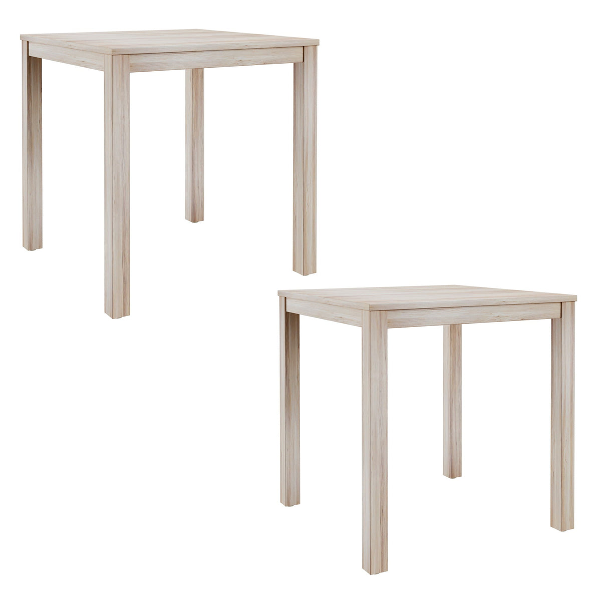 Modern Table Sets beige compact design, two beige wood bar tables with slim square legs on Tampa Home & Garden Store