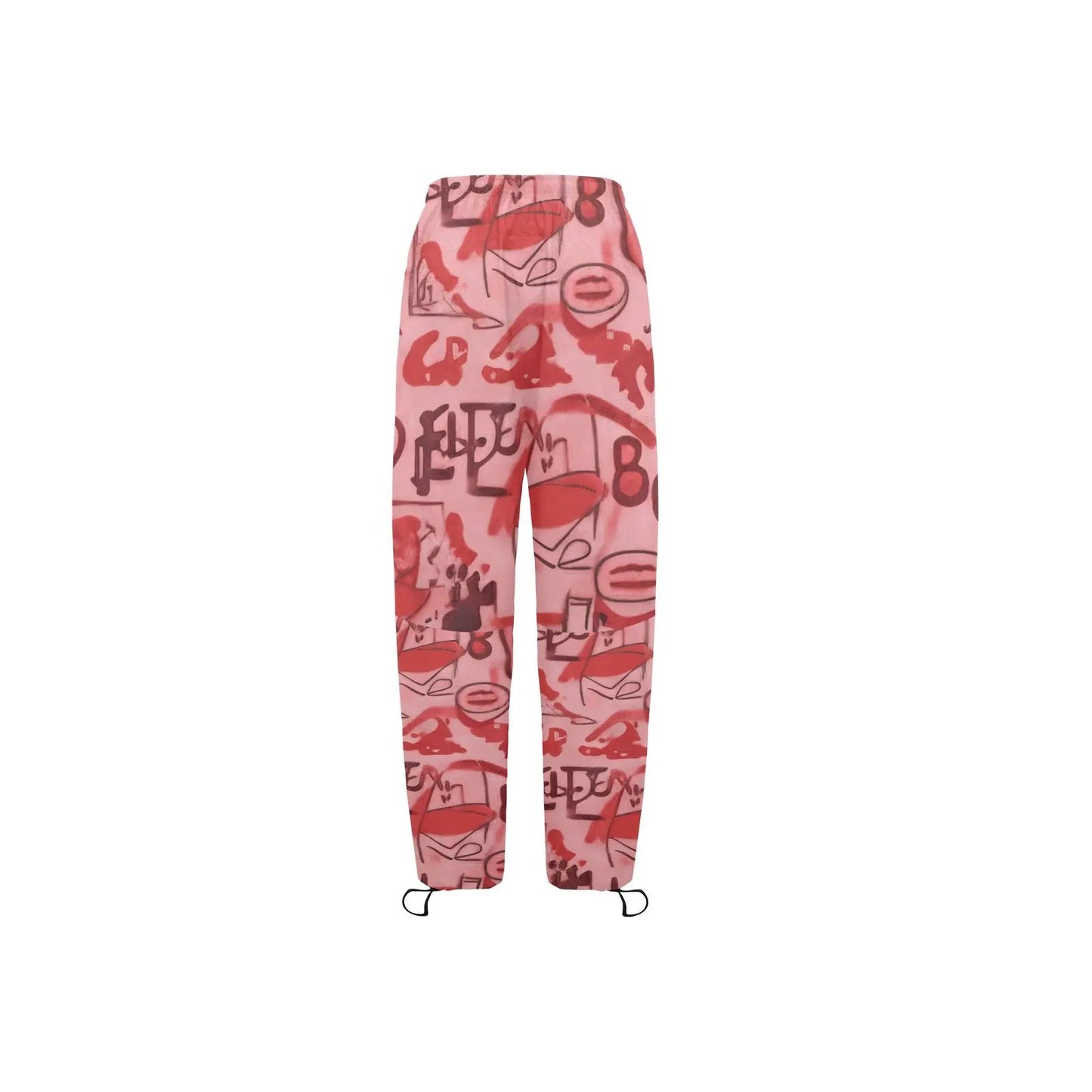 Women’s pink graffiti scribbles quick-dry sweatpants with elastic cuffs on Tampa Home & Garden Store