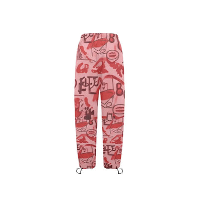 Women’s pink graffiti scribbles quick-dry sweatpants with elastic cuffs on Tampa Home & Garden Store