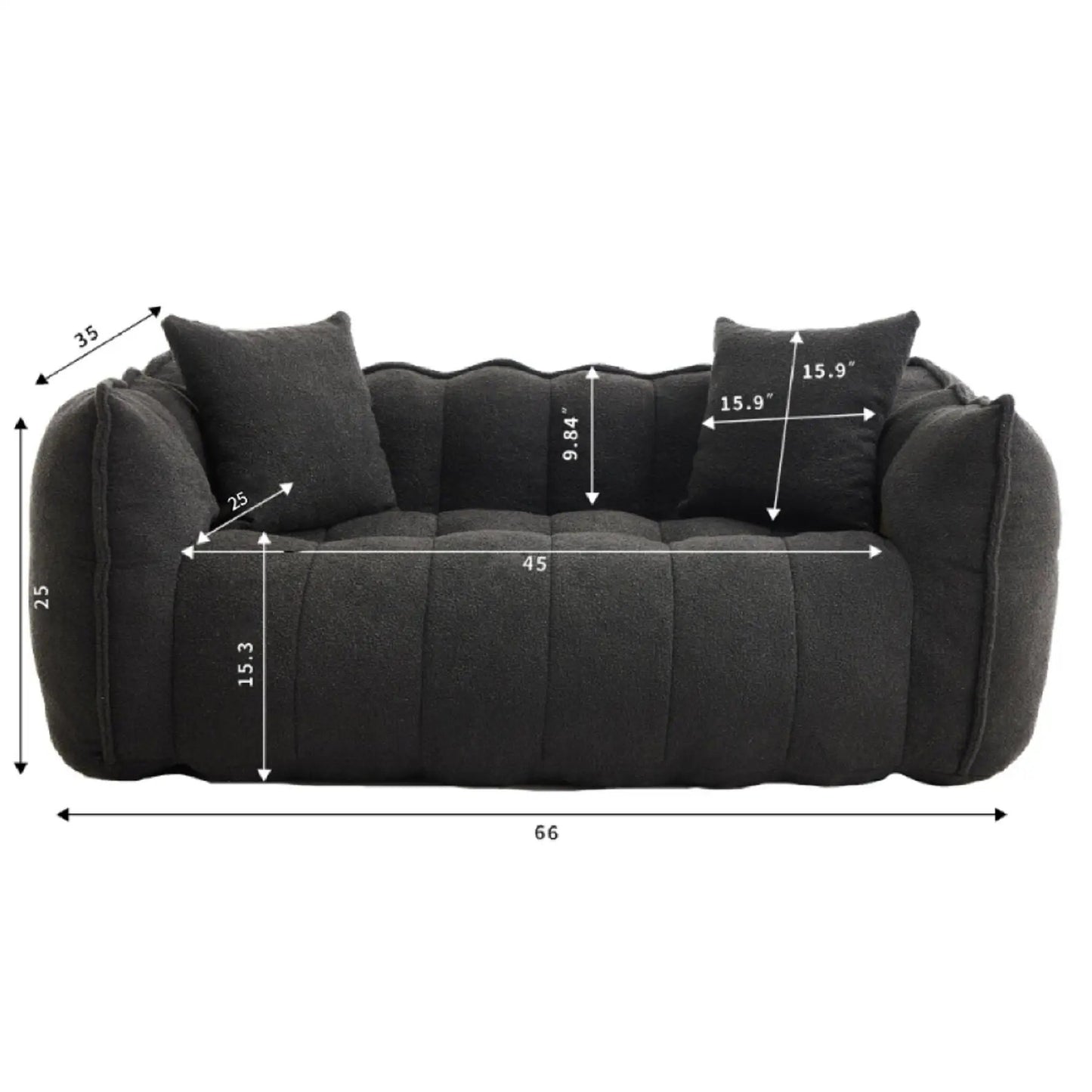 Cozy Beanbag Chair With Resilient Foam Core For 2
