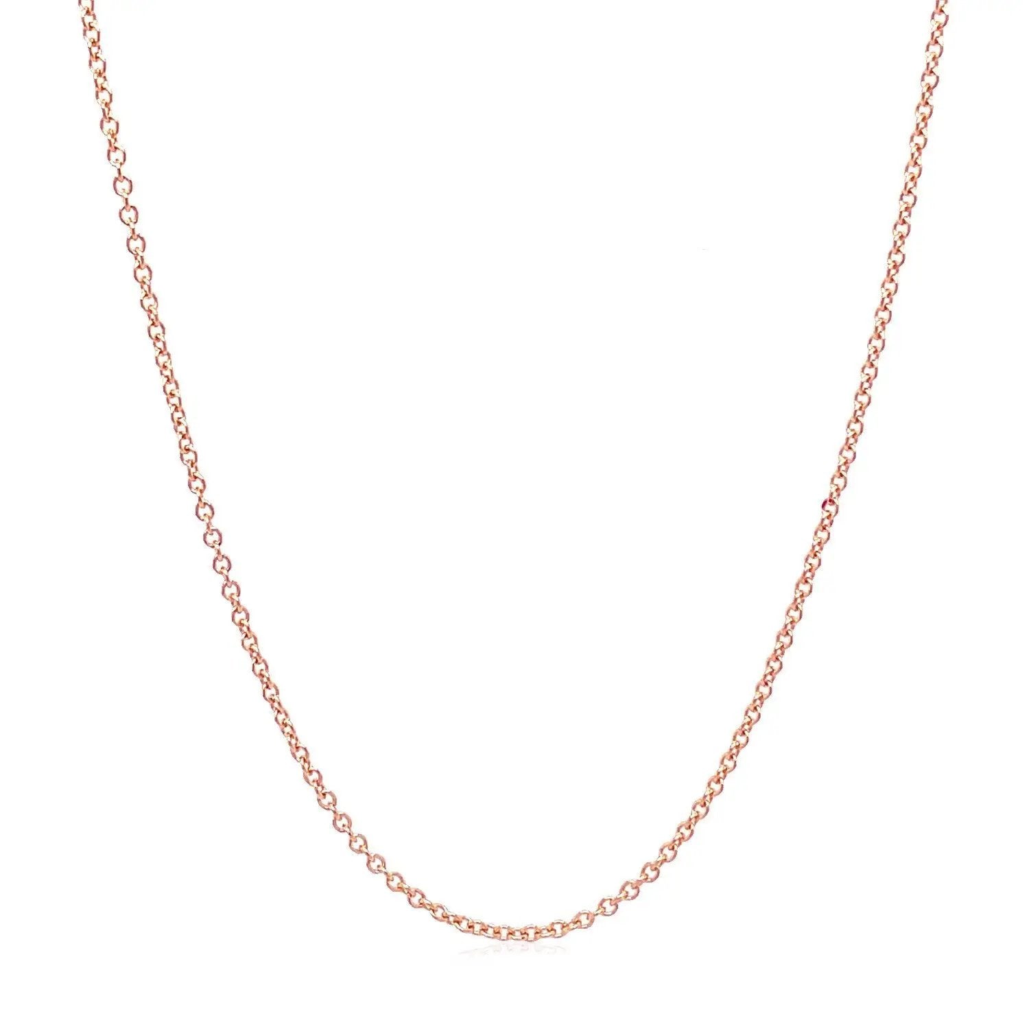 14k rose gold round cable link chain necklace 1.25 mm by Bids.com on Tampa Home & Garden Store