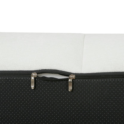 Sectional sofa cushion in black dotted fabric with silver zipper hardware HouseOfZazla on Tampa Home & Garden Store