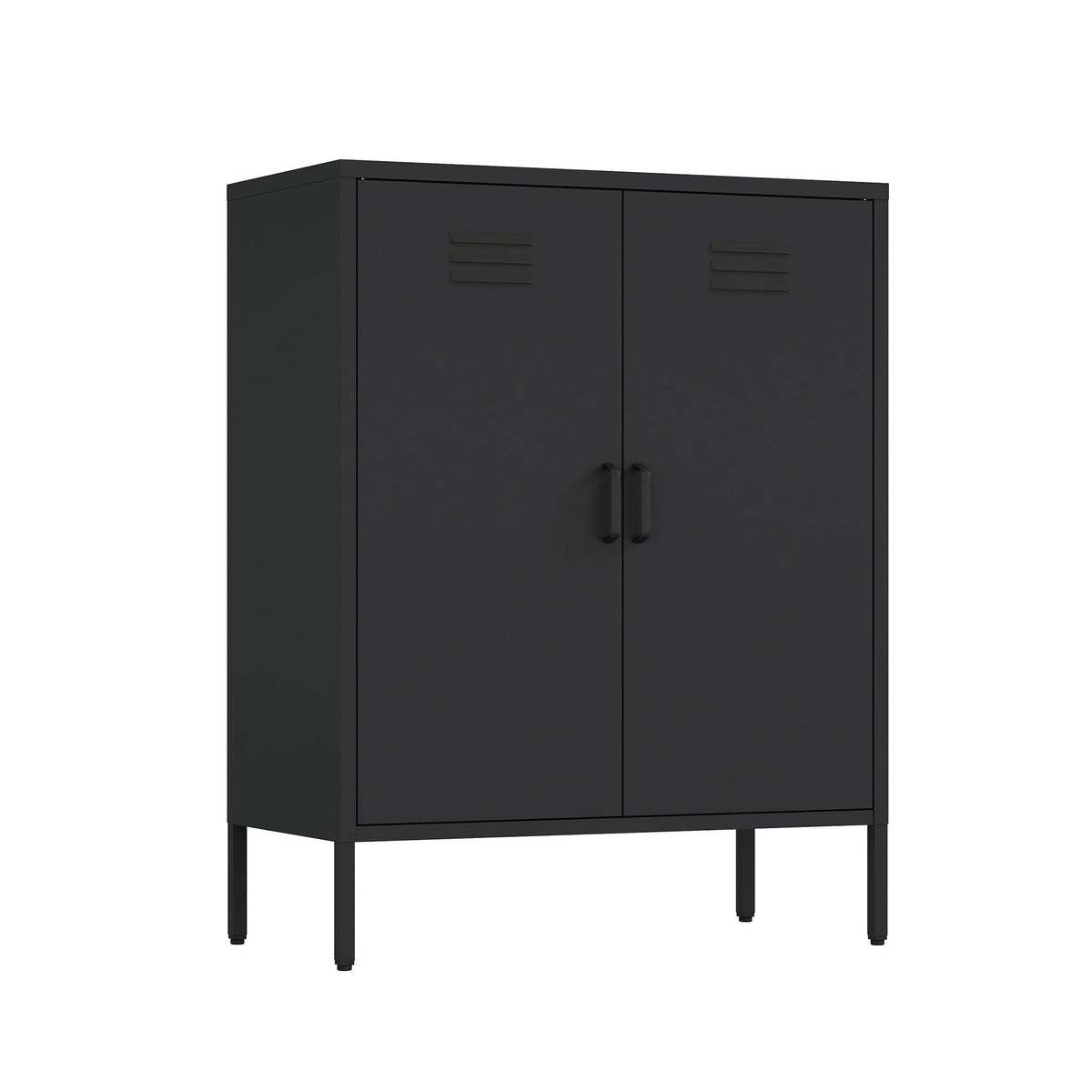 Accent cabinet with adjustable shelves in black steel finish by HouseOfZazla on Tampa Home & Garden Store