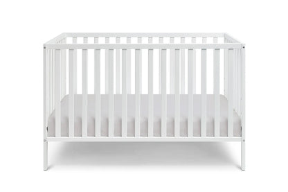 Palmer 3-in-1 Convertible Island Crib by Unique Piece Furniture in white with slatted sides on Tampa Home & Garden Store